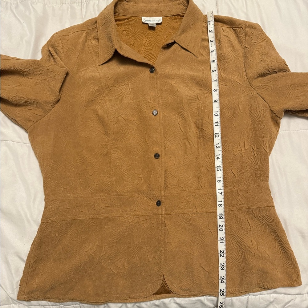 Coldwater Creek Beige 3/4 Sleeve Button Up Blazer Jacket Size L